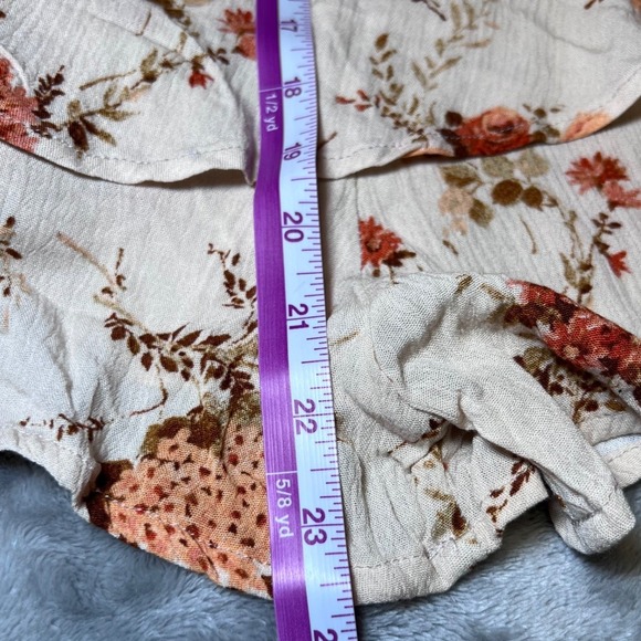 Altar'd State Womens Size Small Shorts Romper Tan Floral Cottagecore Boho Mini - Picture 11 of 16